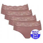 Sloggi Romance Midi (3+1 GRATIS) - u betaalt 3 slips en krijgt er 4 - cacao - uw voordeel : 16,99 €