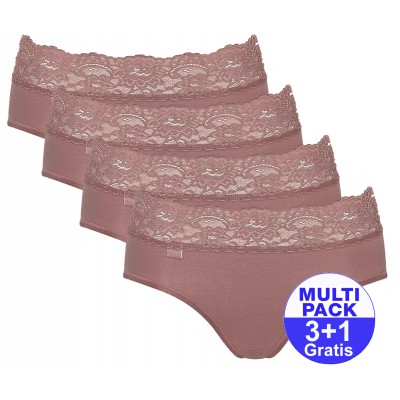 Sloggi Romance Midi (3+1 GRATIS) - u betaalt 3 slips en krijgt er 4 - cacao - uw voordeel : 16,99 €