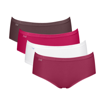 Sloggi Basic+ Dames Midi Slip Dames - 4-Pack Multiple Colours - 0033