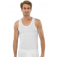 SGS 5-pack: stijlvolle onderhemd heren EXTRA lang 12 cm & tank top heren - fijne rib spiershirts mannen & ondershirt man, wit, 3XL