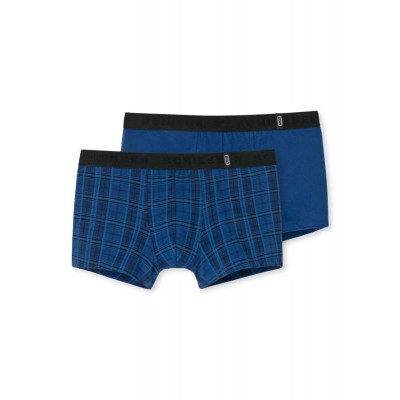 Schiesser heup short 95/5 - 2-pack (set van 2 shorts) -1 effen/1 ruit - 154305