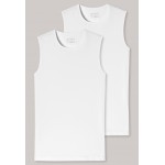 Schiesser Tanktops 2-pack biologisch katoen ronde hals wit - 95/5
