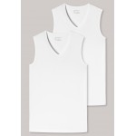 Schiesser Tanktops 2-pack biologisch katoen V-hals wit - 95/5