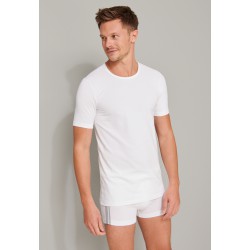 Schiesser Shirts korte mouwen 2-pack bio katoen ronde hals - 95/5 -wit  