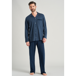 Schiesser herenpyjama doorknoop 