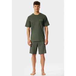 Schiesser Heren Pyjama kort V-hals-Fashion Nightwear