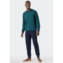Schiesser H pyjama Essentials Nightwear - donkergroen Schiesser H pyjama Essentials Nightwear - donkergroen