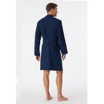 Schiesser Heren Badjas wafelpiqué Essentials donkerblauw
