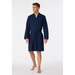Schiesser Heren Badjas wafelpiqué Essentials donkerblauw