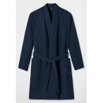 Schiesser Heren Badjas wafelpiqué Essentials donkerblauw