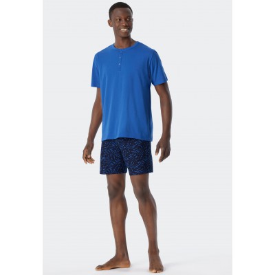 Schiesser H pyjama met korte broek knoopsluiting - Fashion Nightwear