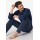 Schiesser herenpyjama  V-hals .Jeansblauw Fashion Nightwear