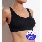Sloggi Double Comfort Top - 3 + 1 Gratis - zwart - uw voordeel : 21,99 €