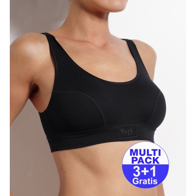 Sloggi Double Comfort Top - 3 + 1 Gratis - zwart - uw voordeel : 21,99 €