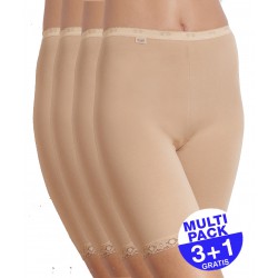 Sloggi dames Basic Long (3 + 1 gratis) - u betaalt 3 longs en krijgt er 4 - huidskleur - uw voordeel : 18,90 €