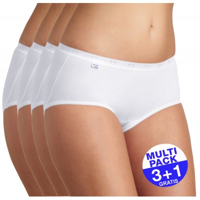 Sloggi Basic+ Midi (3+1 GRATIS) - u betaalt 3 slips en krijgt er 4 - wit - uw voordeel : 14.90 €