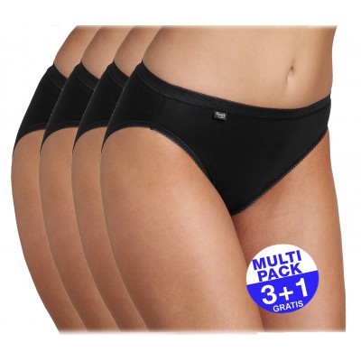 Sloggi Basic+ Tai (3+1 GRATIS) - u betaalt 3 slips en krijgt er 4 - zwart - uw voordeel : 14.99  €