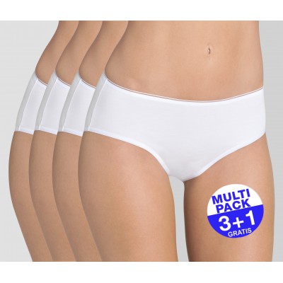 Sloggi Feel Sensational Midi - (3 + 1  Gratis) - u betaalt 3 slips en krijgt er 4 - wit - uw voordeel : 17,90 €