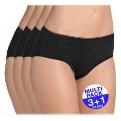 Sloggi Feel Sensational Midi - (3 + 1  Gratis) - u betaalt 3 slips en krijgt er 4 - zwart - uw voordeel : 17,90 €