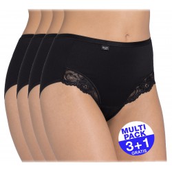 Sloggi Romance Maxi  (3+1 GRATIS) - u betaalt 3 slips en krijgt er 4 - zwart - uw voordeel : 16.99 €