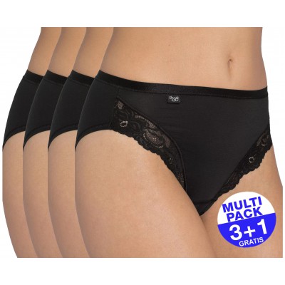 Sloggi Romance Tai  4-pack (3+1 GRATIS) - u betaalt 3 slips en krijgt er 4 - zwart - uw voordeel : 16,99 €