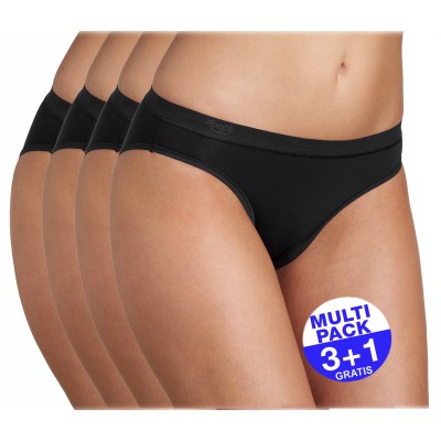 Sloggi Sensual Fresh tai (3+1 GRATIS) - u betaalt 3 slips en krijgt er 4 - zwart - uw voordeel : 16 €