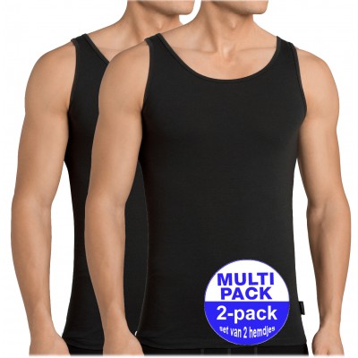 Sloggi men 24/7 Vest - Onderhemd zonder mouwen - voordelig 2-pack - Zwart