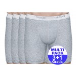 Sloggi men Basic Long (3+1 GRATIS)  - u betaalt 3 longs en krijgt er 4 - lichtgrijs - uw voordeel : 19 €