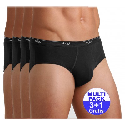 Sloggi slip Basic Midi H (3+1 GRATIS) - u betaalt 3 slips en krijgt er 4 - Zwart - uw voordeel : 16.99€