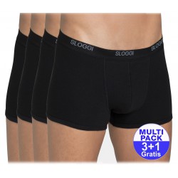 Sloggi men Basic Short (3+1 gratis) - u betaalt 3 shorts en krijgt er 4 - zwart - uw voordeel : 16.99 €