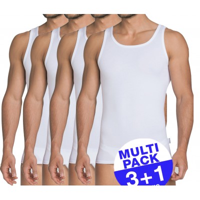 Sloggi men Basic Vest - 10099459 -  (3 + 1 gratis ) - u betaalt 3 onderhemdjes en krijgt er 4 - uw voordeel : 19.99 €