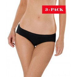 Schiesser dames Hip Slip 95/5 - 3-pack (set van 3 mini slips) - zwart